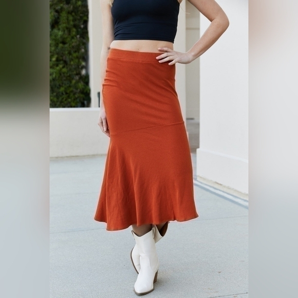 Culture Code High Waist Midi Fishtail Boho Skirt Size Medium - Picture 3 of 6